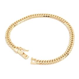 Autre Marque-K18 6-Sided Double Chain Bracelet Yellow Gold-Golden