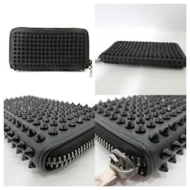 Christian Louboutin-Christian Louboutin Leather Long Wallet Black-Black