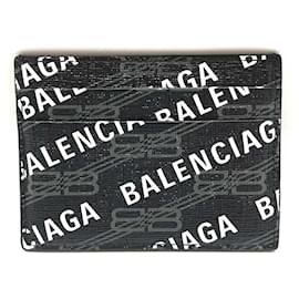 Balenciaga-Balenciaga Leather Card Case-Black