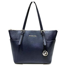 Michael Kors Leather Tote Shoulder Bag 30F2GTTT8L Blue