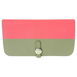 Hermès-Hermes Dogon Long Wallet Pink Silver Hardware-Pink