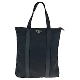 Prada-Prada Saffiano Tessuto Nylon Leather Tote-Black