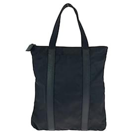 Prada-Prada Saffiano Tessuto Nylon Leather Tote-Black