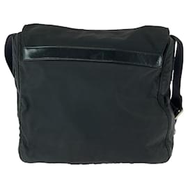 Prada-Prada Nylon Tessuto Logo Plate Shoulder Bag-Black
