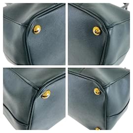 Prada-Prada Saffiano Leather Triangle Logo 2way Bag-Green