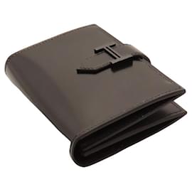 Hermès-Hermes Box Calf Bearn Card Case Black-Black