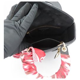 Dior Lady Dior Small Handbag Grain Calfskin Black