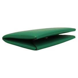 Hermès-HERMES Chevre Mysore Calvi Card Case Mint-Green