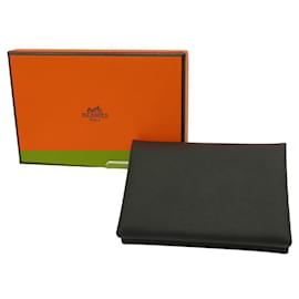 Hermès-Hermes Calvi Duo Card Case Black-Black