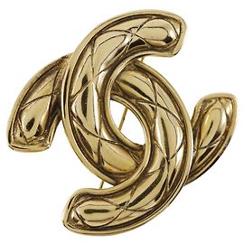 Chanel Coco Mark Brosche Vergoldet Golden