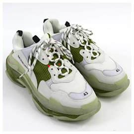 Balenciaga-Balenciaga Triple S Leather Sneakers White Red-Other