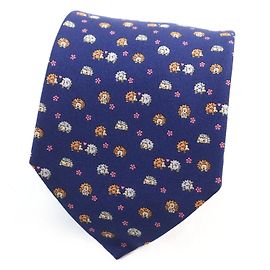 Corbata de seda con logo de erizo Salvatore Ferragamo Azul