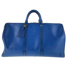 Borsa Boston Keepall 50 Epi Louis Vuitton M42965 Blu