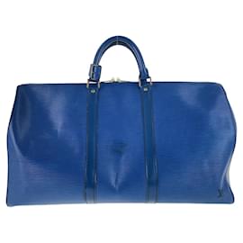Louis Vuitton-Louis Vuitton Epi Keepall 50 Boston Bag M42965-Blue