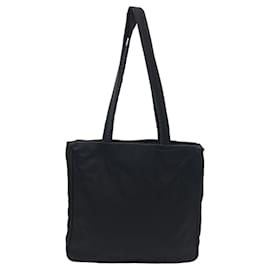 Prada-Prada Nylon Tessuto Triangle Logo Tote Bag-Black