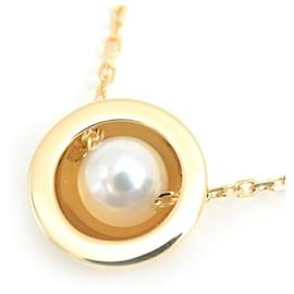 Autre Marque-MIKIMOTO Pearl Necklace K18 Yellow Gold-Golden