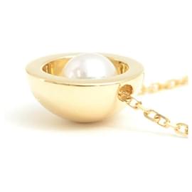 Autre Marque-MIKIMOTO Pearl Necklace K18 Yellow Gold-Golden