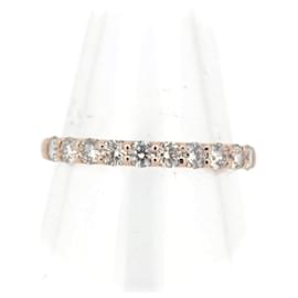 Autre Marque-K18PG Pink Gold Diamond Half Eternity Ring-Golden