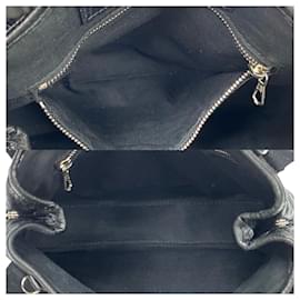Balenciaga-Balenciaga Navy Cabas XS Leather 2way Bag-Black