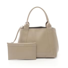 Balenciaga-Balenciaga Navy Cabas S Leather Tote Bag-Beige