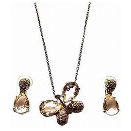 Collana e orecchini a farfalla Swarovski D'oro