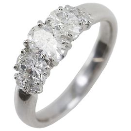 Autre Marque Ovaler Diamantring aus Pt900-Platin Silber
