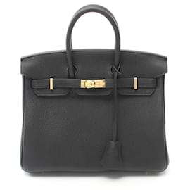 Hermès-Sac à main Hermès Birkin 25 Togo Noir-Noir