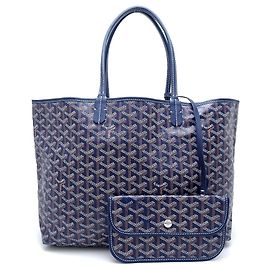 Goyard St. Louis PM Tote Bag PVC Leather Blue