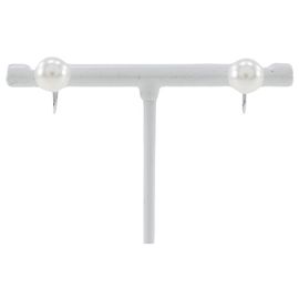 Autre Marque Brincos de pérola 7,3 mm em ouro branco K14 Prata