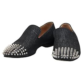 Christian Louboutin-Christian Louboutin Studded Suede Loafers-Black
