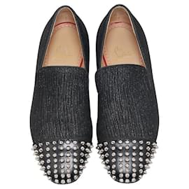 Christian Louboutin-Christian Louboutin Studded Suede Loafers-Black