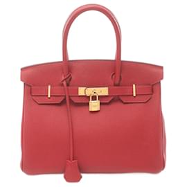 Hermès-Sac à main Hermès Birkin 30 Togo Rouge-Rouge