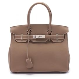 Hermès-Sac à main Hermès Birkin 30 Togo Marron-Marron