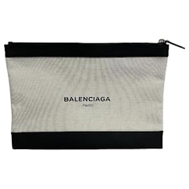 Balenciaga-Balenciaga Clip M Leather Clutch 373834-Black