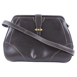 Bolsa de ombro de couro vintage Gucci Marrom
