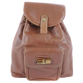 Gucci Bamboo Calf Backpack Brown