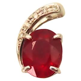 Autre Marque-Pt900 Ruby Diamond Pendant Top-Other
