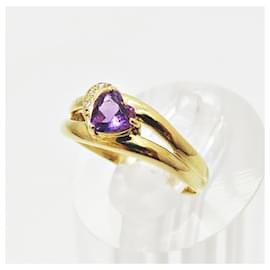 Autre Marque-K18 Amethyst Diamond Ring 11-Other