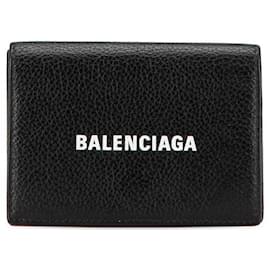 Balenciaga-Balenciaga Cash Mini Wallet Leather Black-Black