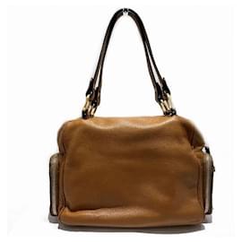 Tod's-Tod's Leather Multi-Pocket Mini Boston Bag-Brown