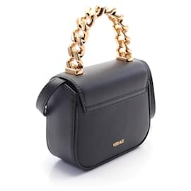 Versace-Versace Medusa Leather Handbag Black-Black