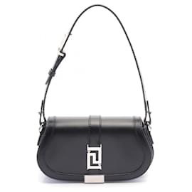 Versace-Versace Greca Goddess Leather Shoulder Bag-Black