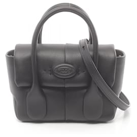 Tod's-Tod's Leather Di Reverse Mini Handbag Black-Black