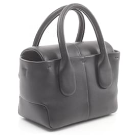 Tod's-Tod's Leather Di Reverse Mini Handbag Black-Black