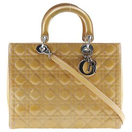 Dior Lady Dior Handtasche aus Lackleder Orange