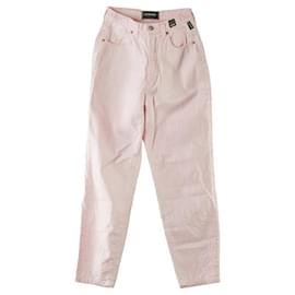 Versace-Versace Cotton Straight Pants Pink-Pink