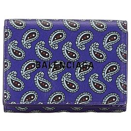 Balenciaga Cash Mini Wallet Leather Purple Purple