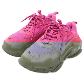 Balenciaga-Balenciaga Triple S Sneakers Leather Fabric-Pink