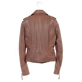 Balenciaga-Balenciaga Lamb Leather Riders Jacket Brown-Brown