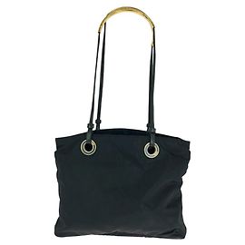 Prada Vintage Nylon Tote Bag Schwarz